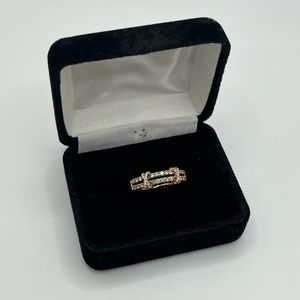 Reserved LeVian 14K Chocolate and Vanilla Diamonds X Stackable Double Row Ring